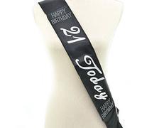 Gifts 4 All Occasions Limited SHATCHI-1187 Shatchi 21 Today Black Silver Diamante 21st Birthday Sash Fancy Dress Accessory Party Gift Banner Decoration
