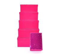 Gifts 4 All Occasions Limited SHATCHI-1305 Shatchi Lids Storage Boxes Set of 6 Home Decor Christmas Gifts Party Supplies 11687, Multi