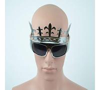 Gifts 4 All Occasions Limited SHATCHI-1356 Silver King Crown Dark Glasses One Size Specs Fancy Royal Dress Novelty Sunglasses Party Accessories