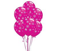 Gifts 4 All Occasions Limited SHATCHI-410 25 pcs 12" Pink Snowflakes & Sparkles Balloons Birthday Party Decoration