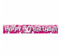 Gifts 4 All Occasions Limited SHATCHI-740 9Ft Long 30th Pink Glitz Birthday Banner Party Decorations UnisexParty Supply