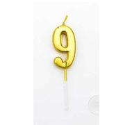 Gifts 4 All Occasions Limited Shatchi Gold 9 Number Candle Birthday Anniversary Party Cake Decorations Topper