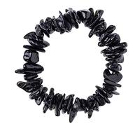 Gifts and Guidance Black Tektite Crystal Chip Healing Stretch Polished Bracelet - 1 Supplied