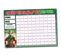Gifts and Temptations A4 Size, Predict the Name of the Reindeer Christmas Scratchcard Game, 100 Names, Fundraising Scratch Card