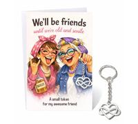 Gifts and Temptations Funny Best Friend Keyring Gift - Infinity Heart Friendship Keepsake