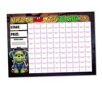 Gifts and Temptations Halloween Dog Scratchcard Game, A4 Size, 100 Players, Party Fundraising Card