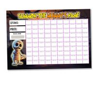 Gifts and Temptations Summon The Mummy's Name Halloween Scratchcard, A4 Size, 100 Players, Fundraising Game