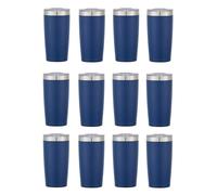 Gifts by Design 12 Ct of 20 Oz Two-Tone Himalayan Stainless Steel Tumbler with Lid - Navy Blue - Customizable Insulated Cups for Water, Coffee, Hot & Iced Drinks - Great for DIY, Events, Work