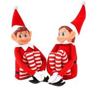 Gifts by L Naughty Elves Set - Boy & Girl Couple 12 Inch Christmas Elf on the Shelf - Soft Body Vinyl Face Elves Behaving Badly - Christmas Decorations, Family Fun & Play, Toys for Kids