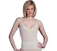 Gifts Choice Ltd Cream Thermal Underwear Vest for Women - Soft Girl & Ladies Sleeveless Vest Top with Lace - Snowdrop Winter Warm Vest - Made in UK (Off White FrenchV Neck Spencer, Large)