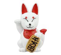 Gifts & Decor Ebros Japanese Maneki Kitsune Fox Charm Statue 4.5" Tall Religious Inari Shiba Inu Spirit Collectible Figurine of Supernatural Wisdom