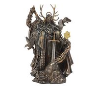 Gifts & Decor Ebros Mystic Arthurian Legend Wizard Merlin with Excalibur Sword Statue Magic Fire Prophet Powerful Sorcerer of King Arthur Figurine