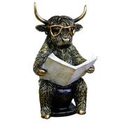 Gifts Direct 2 U Bronze Highland Cow On The Loo Figurine Ornament
