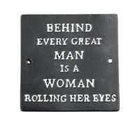 Gifts Direct 2 U Cast Iron Wall Sign - Behind Every Great Man