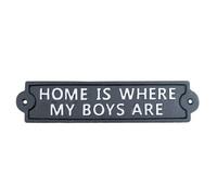 Gifts Direct 2 U Cast Iron Wall Sign - Home Is Where My Boys Are