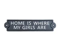 Gifts Direct 2 U Cast Iron Wall Sign - Home Is Where My Girls Are