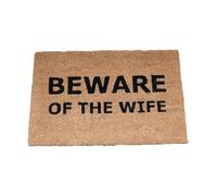 Gifts Direct 2 U Coir Novelty Door Mat Outdoor Indoor Mat Front Door Entrance Doormat Heavy Duty Nonslip Floor Dirt Trapper House Warming Gifts - Beware Of The Wife