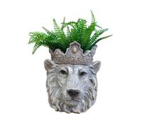 Gifts Direct 2 U Decorative Plant Pot Resin Lion King of the Jungle Head Planter Unique Animal Design Home