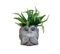 Gifts Direct 2 U Decorative Plant Pot Resin Monkey Head Planter Speak No Evil Animal Design Home Decoration