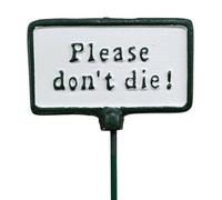 Gifts Direct 2 U Garden Stake Plant Sign - Please Don't Die in Green Gifts Direct 2 U Green