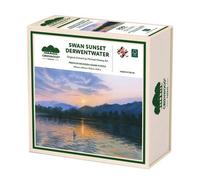 Gifts Direct 2 U Greenwood Puzzles Premium Wooden Jigsaw Puzzle - Swan Sunset Derwentwater 256 Pieces