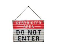 Gifts Direct 2 U Hanging Metal Quote Wall Sign - Restricted Area Do Not Enter