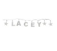Gifts Direct 2 U LACEY - Indoor Decorative LED String Lights Hanging Decorations Light Up Your Name in LED Clear Lights