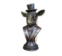 Gifts Direct 2 U Resin Goat Ornament Monocle Top Hat Home Decor Bronze Bust Indoor Statue Large