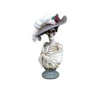 Gifts Direct 2 U Skeleton Bust White Lady Ornament - Intricately Crafted Resin Sculpture with Human Anatomy Details - Halloween Decor, Unique Home Statue for a Skeletal Touch!