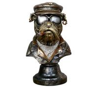 Gifts Direct 2 U Smoking Bulldog Bust Ornament Gentleman Pipe Statue Quirky Animal Sci-fi Decor