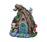 Gifts DIrect 2 U Solar Fairy House Light Up Garden Magic Tree Twig Stump Blue Cottage Ornament