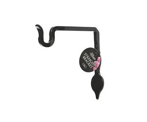 Gifts Direct 2 U Tom Chambers Black Straight Hanging Bracket with Leaf Detail for Small Hanging Baskets, Wind Chimes, Bird Feeders, Outdoor Garden Decor 15cm