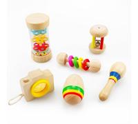 Gifts for 1 2 3 Year Old Baby Boy Girl: Wooden Montessori Toys for 6-12-24 Month Old Toddlers Rattle Maracas Learning Musical Instruments for Kids Age 1 2 3 Birthday Present Autism Babies Sensory Toy