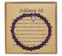 Gifts for 18th Birthday Girl Amethyst Bracelet with Sterling Silver Heart Charm Cute 18 Gifts for Girls with Message Card and Gift Box