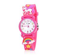 Gifts for 3 4 5 6 7 Year Old Girls, Watch for Toddler Girls Xmas Toys for 4-8 Year Old Kids Birthday Gifts for Girls Age 3-9 School Toys for Girls Age 4 5 6 7 Stockings Stuffers for Kids - Red