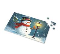 Gifts For 5 Year Old Girls A Cheerful Snowman With A Bird Perched On A Street Lamp In A Snowy Scene. Picture Puzzle 500 Piece Jigsaw Puzzles Puzzles For Adults 1000 P(500PCS)