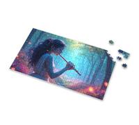 Gifts For 5 Year Old Girls A Woman Plays A Flute In A Mystical Forest Picture Puzzle Outfoxed Game For Kids 300 Piece Puzzle(1000PCS)