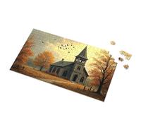 Gifts For 5 Year Old Girls Autumn Serenity: A Church In The Woods Picture Puzzle Toys Under 10 Dollars Activity Books For Kids Ages(500PCS)