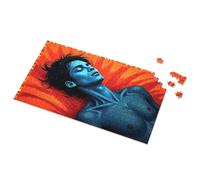 Gifts For 5 Year Old Girls Blue Woman In Fiery Red Background Picture Puzzle 300 Piece Puzzles Puzzle Board(300PCS)