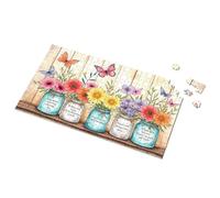 Gifts For 5 Year Old Girls Floral Jar Arrangements With Inspirational Quotes Picture Puzzle Toys Under 10 Dollars Activity Books For Kids Ages(300PCS)