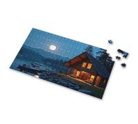 Gifts For 5 Year Old Girls Log Cabin By The Lake Under A Full Moon Picture Puzzle Outfoxed Game For Kids 300 Piece Puzzle(1000PCS)