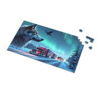 Gifts For 5 Year Old Girls Trucks With American Flags On A Snowy Night Picture Puzzle 300 Piece Puzzles Puzzle Board(1000PCS)