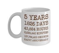 Gifts For 5 Year Wedding Anniversary Husband Wife Mug, 5th Anniversary For Boyfriend Girlfriend Gifts, 5 Years Together Coffee Mug