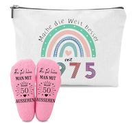 Gifts for 50th Birthday Woman, Includes Cosmetic Bag and Socks, Gift 50th Birthday Woman, 1975 Gift Ideas for Women, Wife, Mother, Grandma, Daughter, Sister, Girlfriend