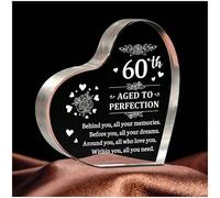 Gifts for 60th Birthday for Women or Men, Personalised Heart-Shaped Acrylic Plate for 60th Birthday Keepsake Gifts, 60th Birthday Gifts for Mum, Dad, Sister, Daughter, Wife, Friends, Happy 60th Year Old Gifts for Her, Gifts for 60th Birthday for Women or Men, Personalised Heart-Shaped Acrylic Plate, 60th Birthday Keepsake Gifts, 60th Birthday Gifts for Mum, Dad, Sister, Daughter, Wife, Friends, Happy 60th Year Old Gifts for Her
