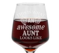 Gifts for Aunt This is What an Awesome Aunt Looks Like Funny Engraved Wine Glass Present for Aunts Etched 400ml Large Wine Glass