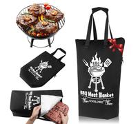 Gifts for BBQ Lovers, BBQ Resting Blanket for Smoking Meat - Insulated Meat Blanket for Brisket, Ribs, Pork Shoulder - Waterproof BBQ Smoker Insulation Blanket, BBQ Gifts for Men Dad Husband (Black)
