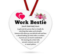 Gifts for Best Friend Ceramic Hanging Decoration Work Bestie Gifts for Women Retirement Birthday Presents for Beatie Sister Friends Colleague Farewell Leaving Gift Ceramic Ornament