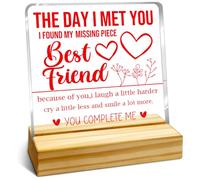 Gifts for Best Friend,Friends Gifts for Women,Best Friend Birthday Gifts,Christmas Gifts for Friends,The Day I Met You I Found My Missing Piece Best Friend Acrylic Plaque