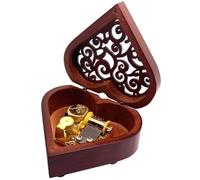 Gifts for Birthdays, Weddings, Valentine's Day, and Christmas Include an Edelweiss Music Box with a Heart Shape and a Vintage Hollow Out Wood Mechanism That Winds up. (It's a Small World)